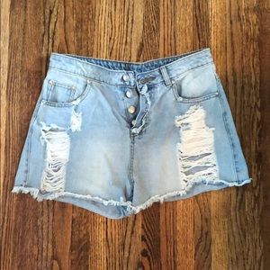 High rise jean shorts
